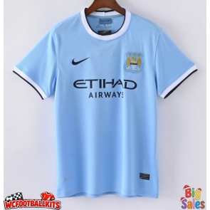 Manchester City 2013-2014 Retro Home Shirt Men Short Sleeve