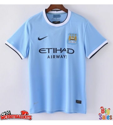 Manchester City 2013-2014 Retro Home Shirt Men Short Sleeve