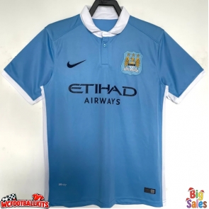 Manchester City 2015-2016 Retro Home Shirt Men Short Sleeve