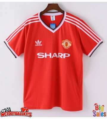 Manchester United 1983-1984 Retro Home Shirt Men Short Sleeve