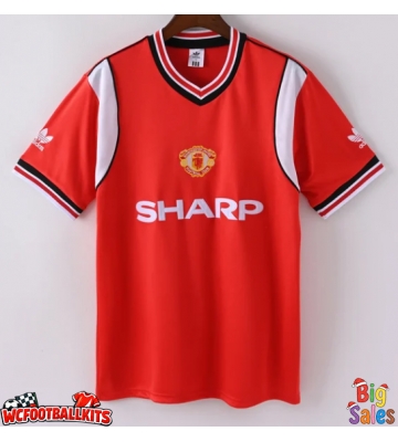 Manchester United 1984-1985 Retro Home Shirt Men Short Sleeve