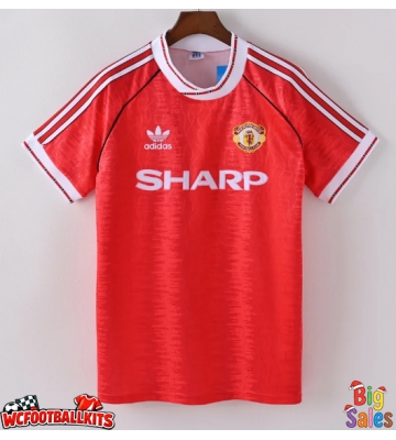 Manchester United 1991-1992 Retro Home Shirt Men Short Sleeve