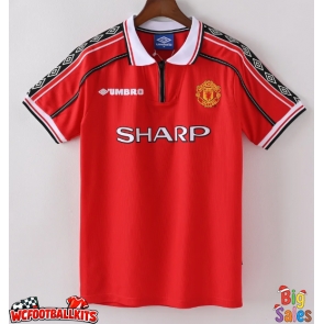 Manchester United 1998-1999 Retro Home Shirt Men Short Sleeve