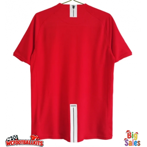 Manchester United 2007-2008 Champions League Retro Home Shirt Men Short Sleeve