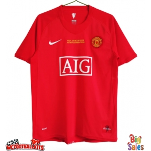 Manchester United 2007-2008 Champions League Retro Home Shirt Men Short Sleeve