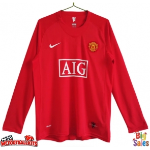 Manchester United 2007-2008 Retro Home Shirt Men Long Sleeve