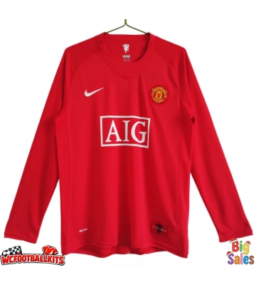 Manchester United 2007-2008 Retro Home Shirt Men Long Sleeve