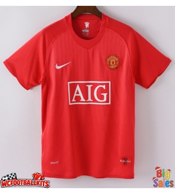 Manchester United 2007-2008 Retro Home Shirt Men Short Sleeve