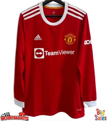 Manchester United 2021-2022 Retro Home Shirt Men Long Sleeve