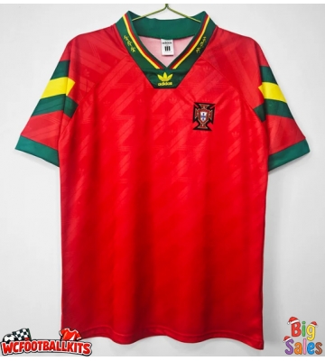 Portugal 1992 Retro Home Shirt Men Short Sleeve
