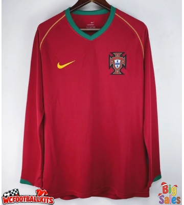 Portugal 2006 Retro Home Shirt Men Long Sleeve