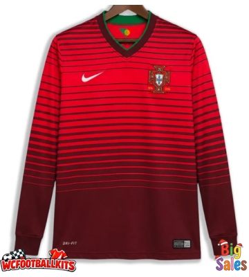 Portugal 2014 Retro Home Shirt Men Long Sleeve