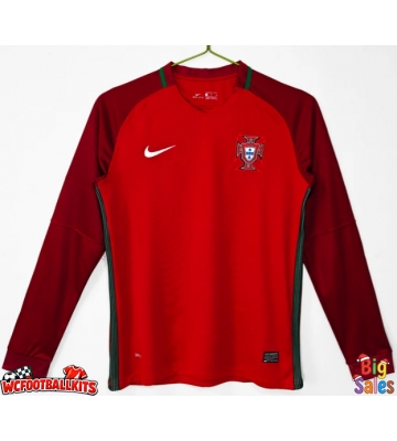Portugal 2016 Retro Home Shirt Men Long Sleeve