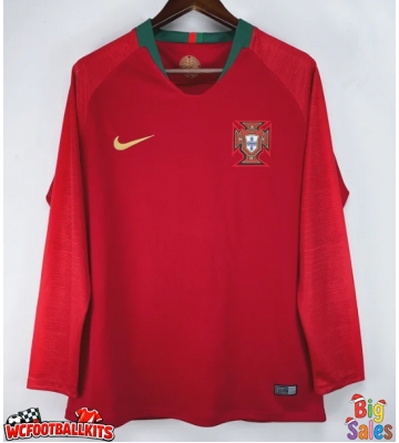 Portugal 2018 Retro Home Shirt Men Long Sleeve