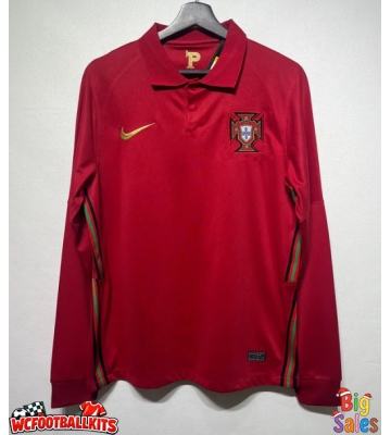 Portugal 2020 Retro Home Shirt Men Long Sleeve