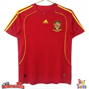 Spain 2008 Retro Home Shirt Men Short Sleeve