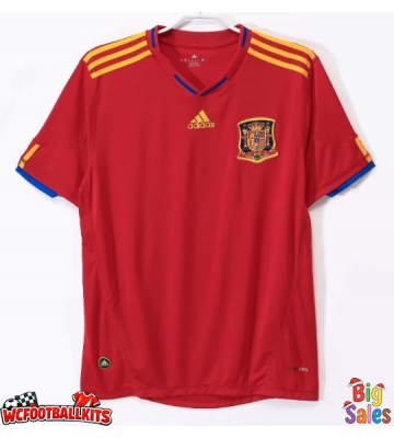Spain 2010 Retro Home Shirt Men Short Sleeve